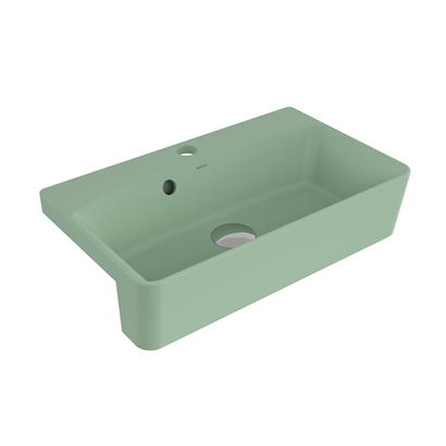 Bocchi Milano Dar Yarım Tezgah Lavabo 50x30 cm Mat Mint Yeşil
