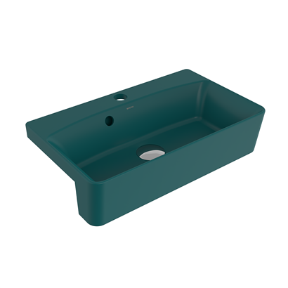 Bocchi Milano Dar Yarım Tezgah Lavabo 50x30 cm Mat Petrol Mavisi