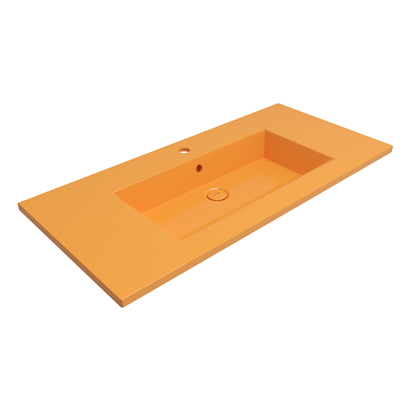 Bocchi Milano Etajerli Lavabo 100 cm Parlak Mandalina Sarısı