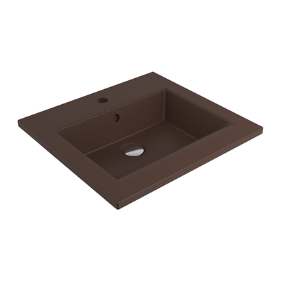 Bocchi Milano Etajerli Lavabo 50 cm Mat Kahve