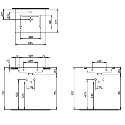 Bocchi Milano Etajerli Lavabo 60 cm Mat Petrol Mavisi