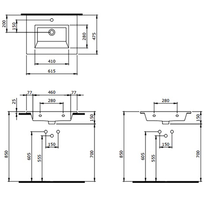 Bocchi Milano Etajerli Lavabo 60 cm Mat Somon