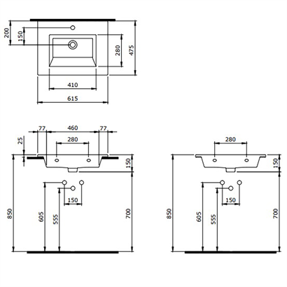 Bocchi Milano Etajerli Lavabo 60 cm Mat Yeşil