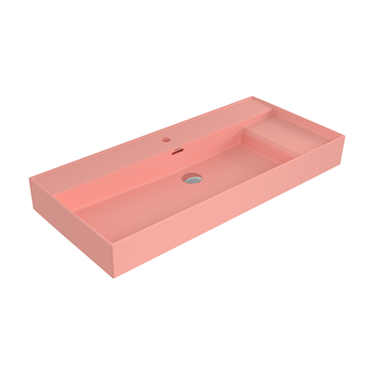 Bocchi Milano Sağdan Etajerli Lavabo 100 cm Mat Somon