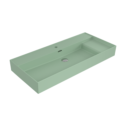 Bocchi Milano Sağdan Etajerli Lavabo 100 cm Mat Mint Yeşil