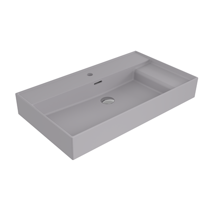 Bocchi Milano Sağdan Etajerli Lavabo 80 cm Mat Gri