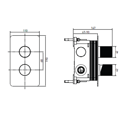 Bocchi New Age Krom Ankastre Banyo Bataryası 2 ve 3 Yollu