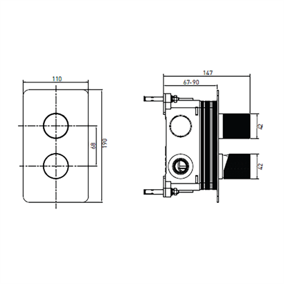 Bocchi New Age Siyah Ankastre Banyo Bataryası 2 ve 3 Yollu