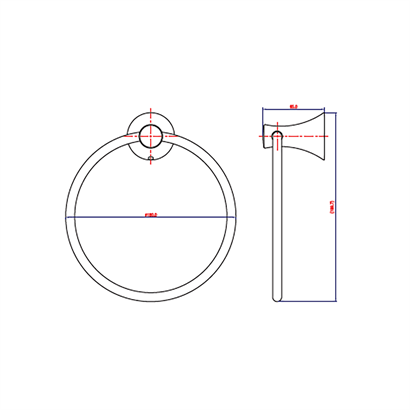 Bocchi Novara Havluluk Yuvarlak 180 Mm Krom