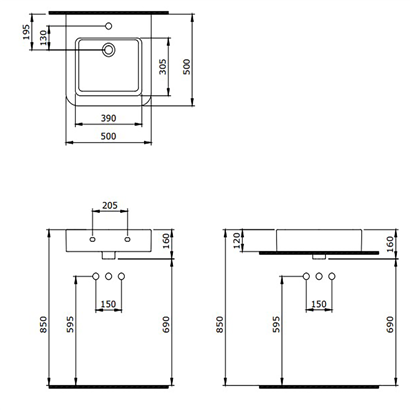 Bocchi Parma Lavabo 50 cm