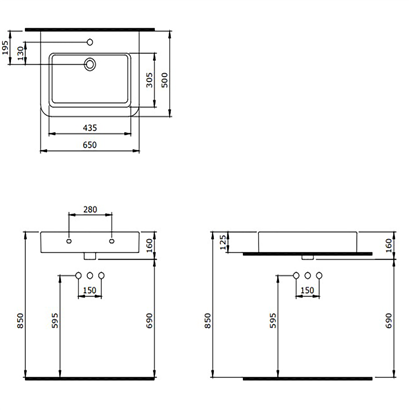 Bocchi Parma Lavabo 65 cm