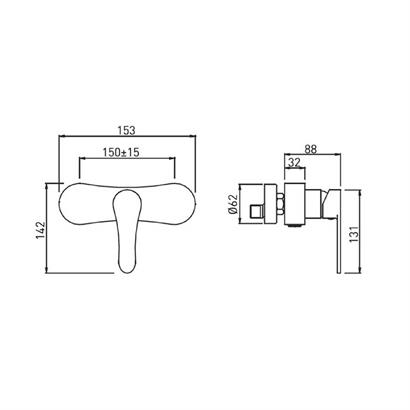 Bocchi Pera Duş Bataryası Krom