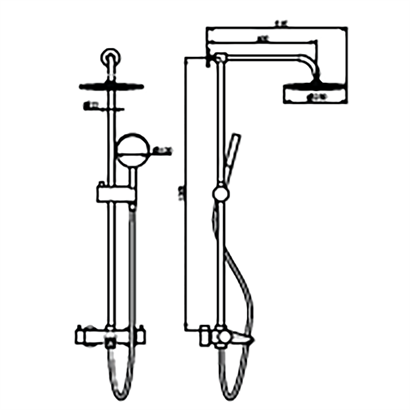 Bocchi Rainsense Termotec 230R Termostatik Banyo Bataryası ve Duş Kolonu