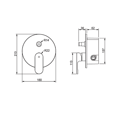 Bocchi Riva Ankastre Banyo Bataryası Krom