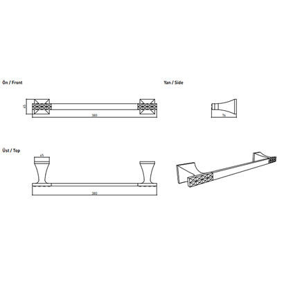 Bocchi Roma Havluluk Uzun 380 Mm Krom