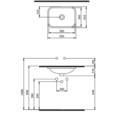 Bocchi Scala 55 cm Tezgahaltı Lavabo Mat Petrol Mavisi
