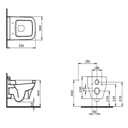 Bocchi Scala Asma Klozet Mat Gri (Klozet Kapağı Hariçtir) 