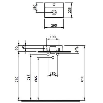 Bocchi Slim Lİne Dikdörtgen Lavabo 30x24 cm Mat Yeşil