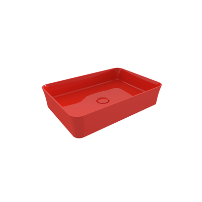 Bocchi Slim Line Dikdörtgen Lavabo 55x38 cm Parlak Kırmızı
