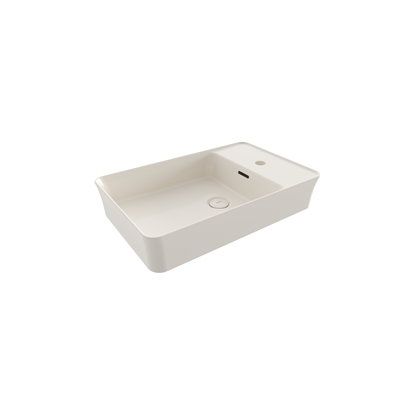 Bocchi Slim Line Dikdörtgen Lavabo 60x38 cm Parlak Bisküvi