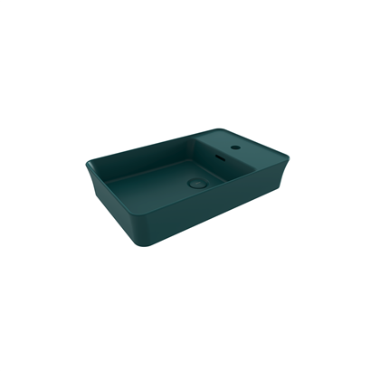 Bocchi Slim Line Dikdörtgen Lavabo 60x38 cm Mat Petrol Mavisi