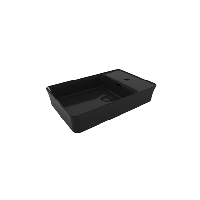 Bocchi Slim Line Dikdörtgen Lavabo 60x38 cm Parlak Siyah