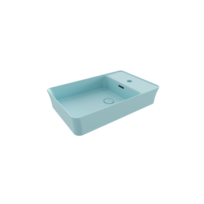 Bocchi Slim Line Dikdörtgen Lavabo 60x38 cm Mat Buz Mavisi