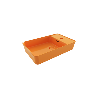Bocchi Slim Line Dikdörtgen Lavabo 60x38 cm Parlak Mandalina Sarısı