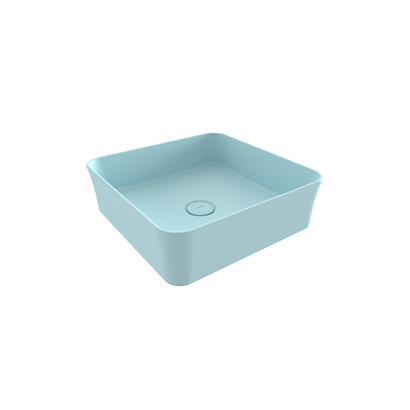 Bocchi Slim Line Kare Lavabo 38x38 cm Mat Buz Mavisi