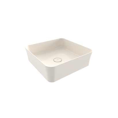 Bocchi Slim Line Kare Lavabo 38x38 cm Parlak Bisküvi