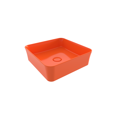 Bocchi Slim Line Kare Lavabo 38x38 cm Parlak Turuncu