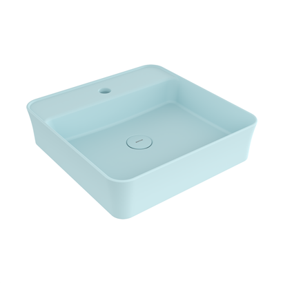 Bocchi Slim Line Kare Lavabo 45x45 cm Mat Buz Mavisi