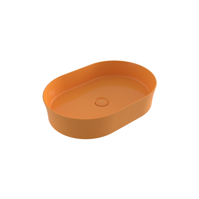 Bocchi Slim Line Oval Lavabo 55x38 cm Parlak Mandalina Sarısı