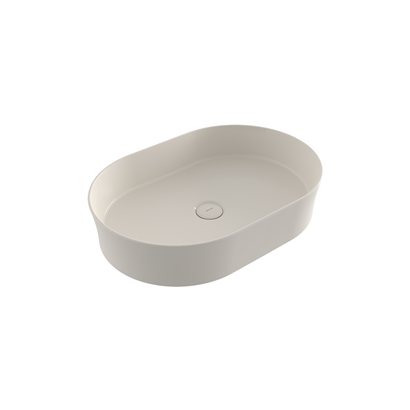 Bocchi Slim Line Oval Lavabo 55x38 cm Parlak Bisküvi
