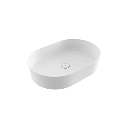 Bocchi Slim Line Oval Lavabo 55x38 cm Parlak Beyaz