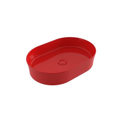 Bocchi Slim Line Oval Lavabo 55x38 cm Parlak Kırmızı