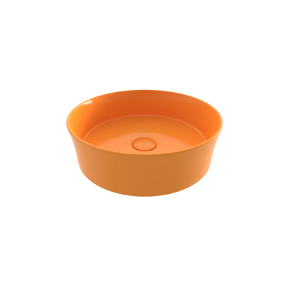 Bocchi Slim Line Yuvarlak lavabo 38 cm Parlak Mandalina Sarısı