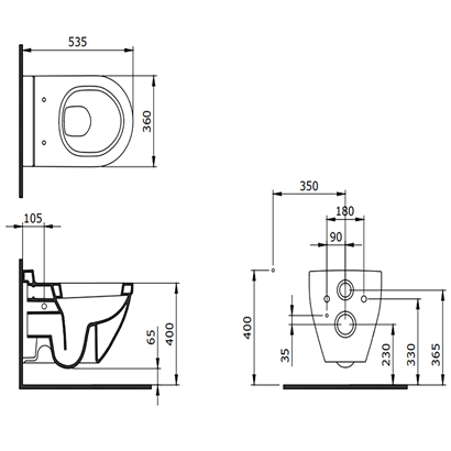 Bocchi Taormina Arch Asma Klozet Mat Antrasit (Klozet Kapağı Hariçtir) 