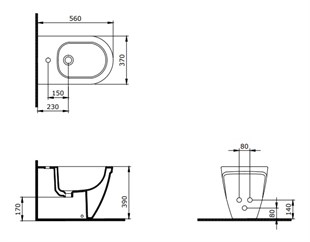 Bocchi Taormina Arch Yerden Bide 56 cm Parlak Beyaz