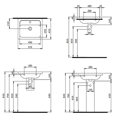 Bocchi Taormina Pro 57 cm Lavabo Parlak Beyaz