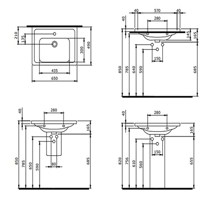 Bocchi Taormina Pro Etajerli Lavabo 66 cm