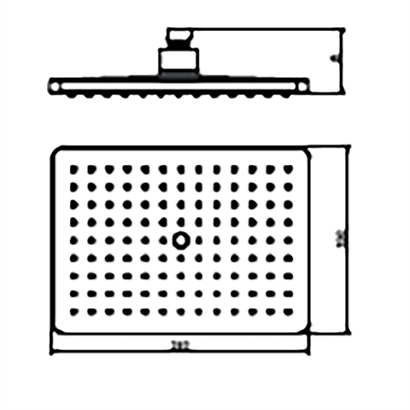 Bocchi Tepe Duşu 260x188 mm, Siyah