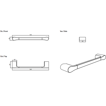 Bocchi Trıeste Havluluk Uzun 390 Mm Krom
