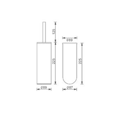 Bocchi Tuvalet Fırçalık Duvardan Mat Siyah