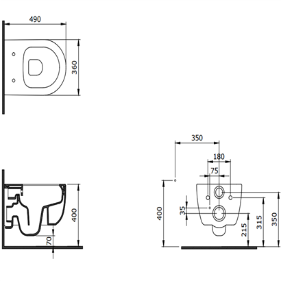 Bocchi V Tondo Rimless Kısa Asma Klozet Mat Beyaz (Klozet Kapağı Hariçtir) 