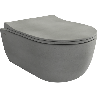 Bocchi V Tondo Rimless Kısa Asma Klozet Mat Beton (Klozet Kapağı Hariçtir) 