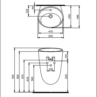 Bocchi Venezia Asma Monoblok Lavabo Mat Kaşmir