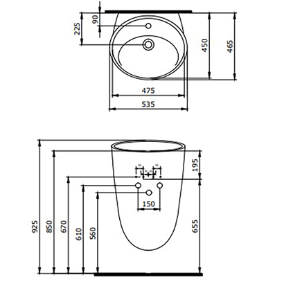 Bocchi Venezia Asma Monoblok Lavabo Parlak Mandalina Sarısı