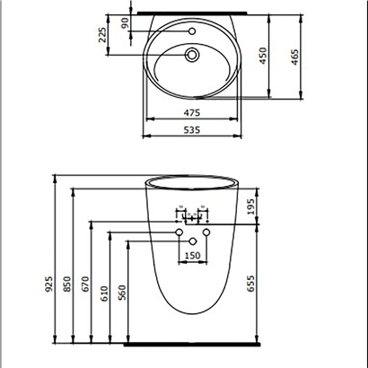 Bocchi Venezia Asma Monoblok Lavabo Parlak Kırmızı