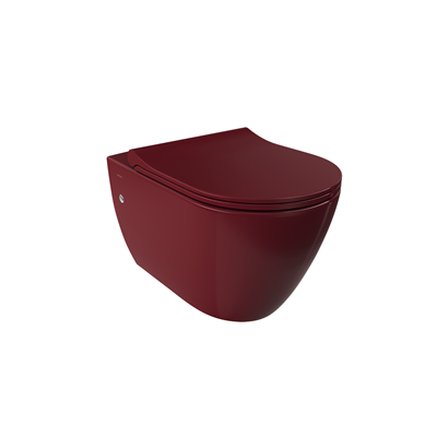 Bocchi Venezia Rimless Asma Klozet P.Burgonya Bordosu (Klozet Kapağı Hariçtir) 